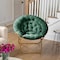 Flash Furniture Gwen 38 Oversize Portable Faux Fur Folding Saucer Moon Chair, Emerald Faux Fur/Soft Gold Frame FV-FMC-025-EMRLD-SGD-GG - alternate 1